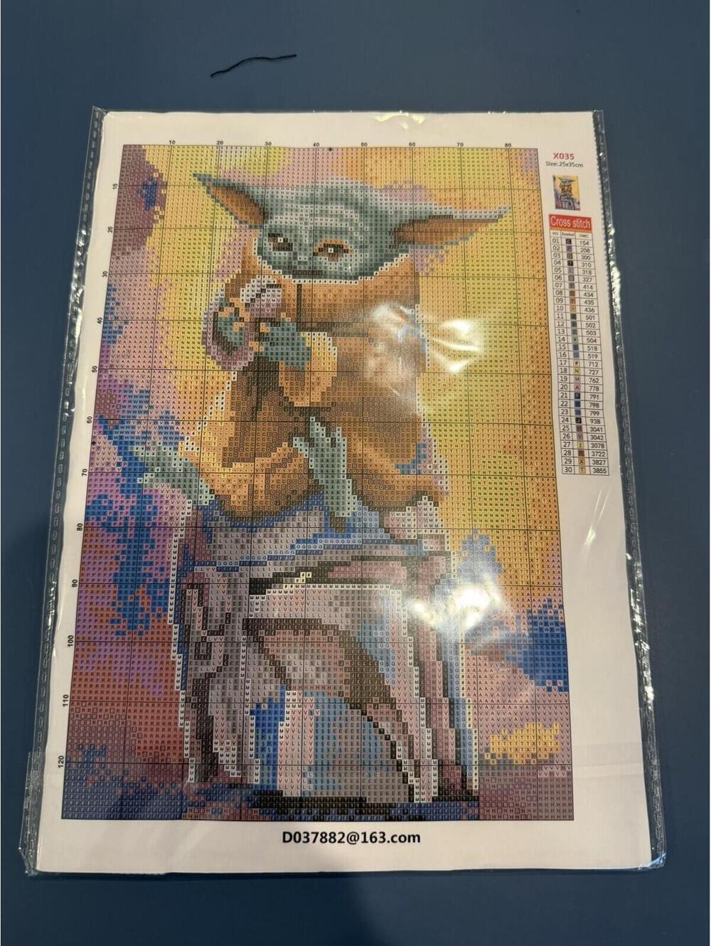Crosstitch Kit Printed  Star Wars Character Yoda New Sealed